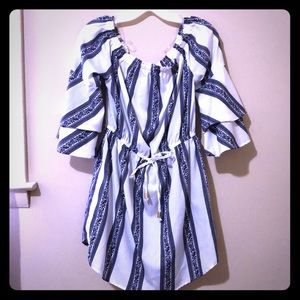 Blush off-shoulder dress